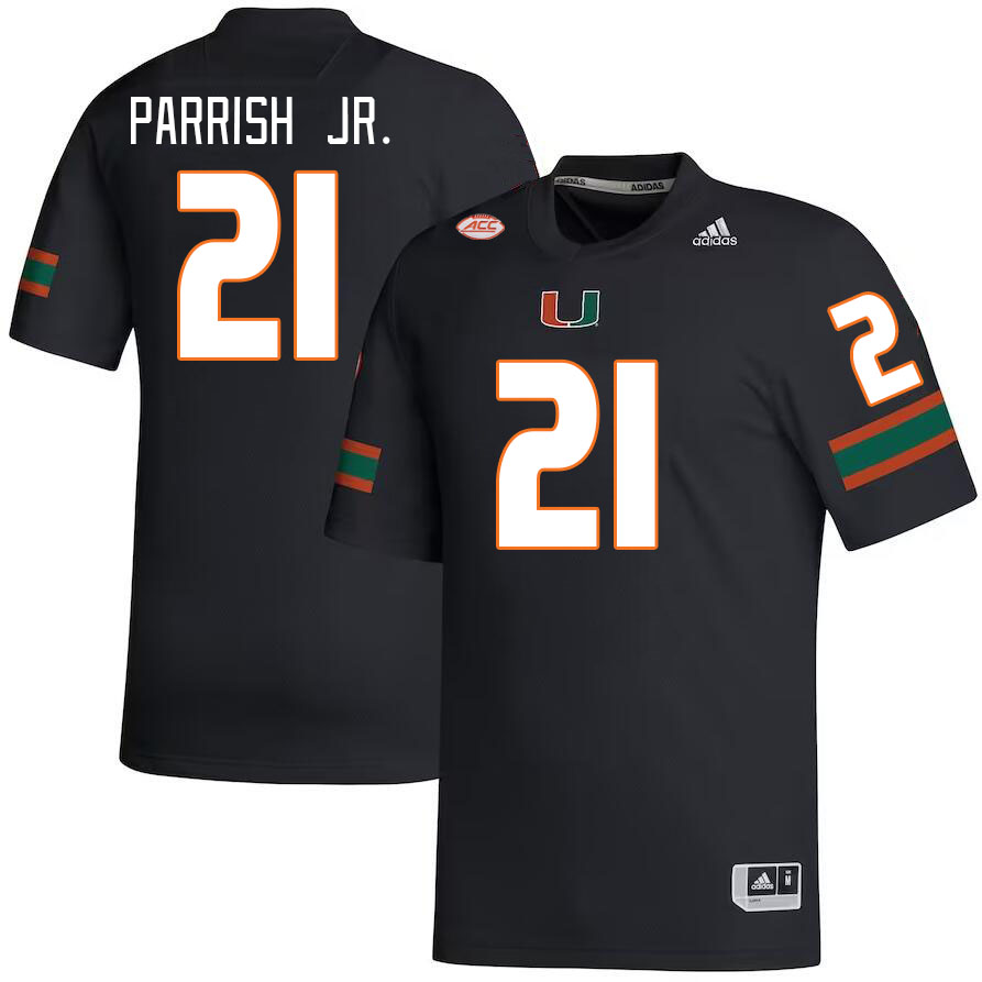 #21 Henry Parrish Jr. Miami Hurricanes Jerseys Football Stitched-Black